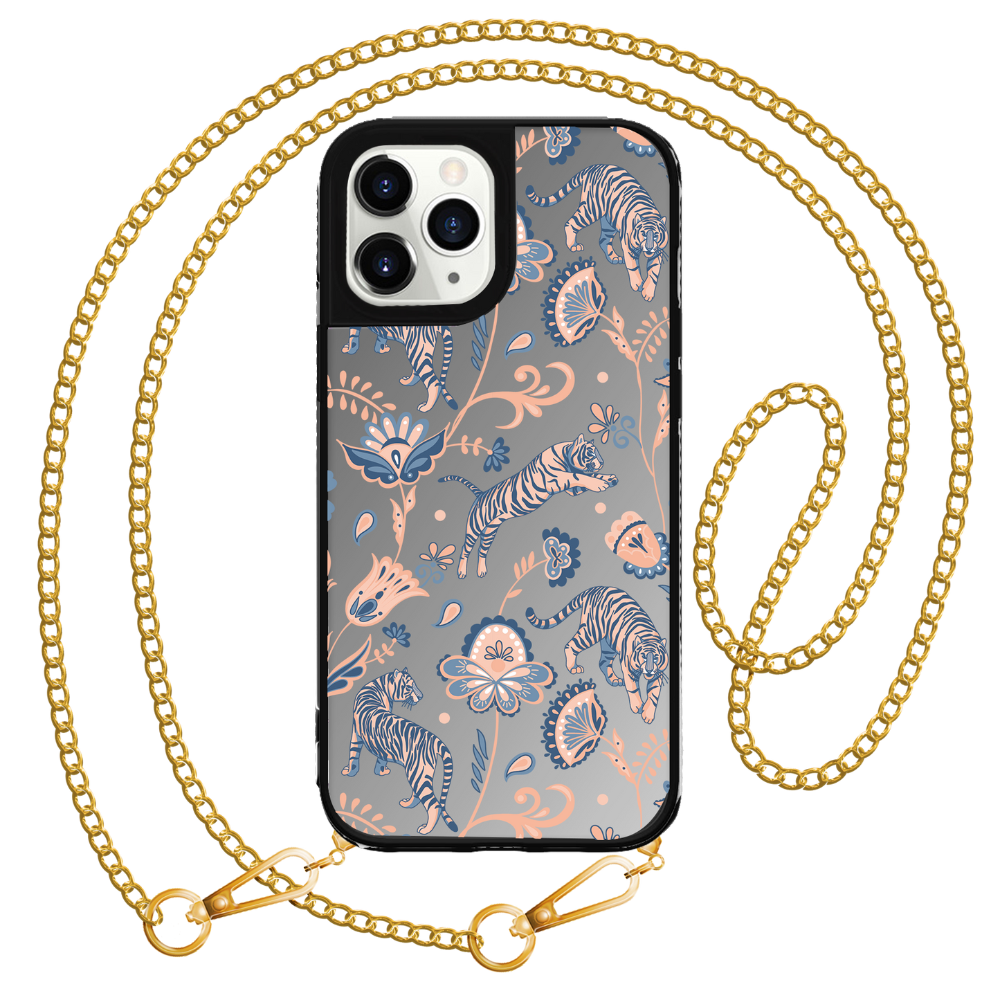 iPhone Mirror Grip Case - Tiger & Floral 5.0