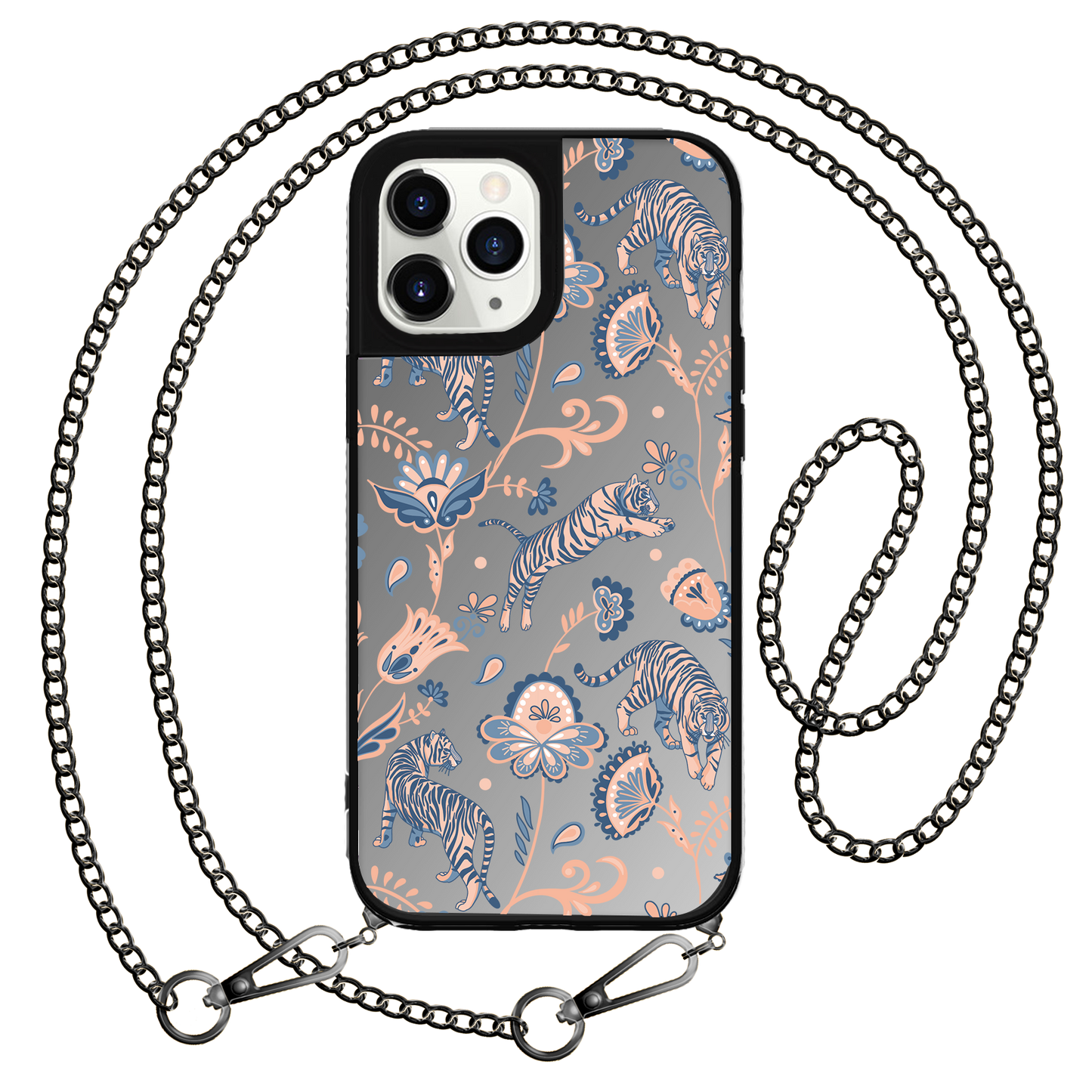 iPhone Mirror Grip Case - Tiger & Floral 5.0