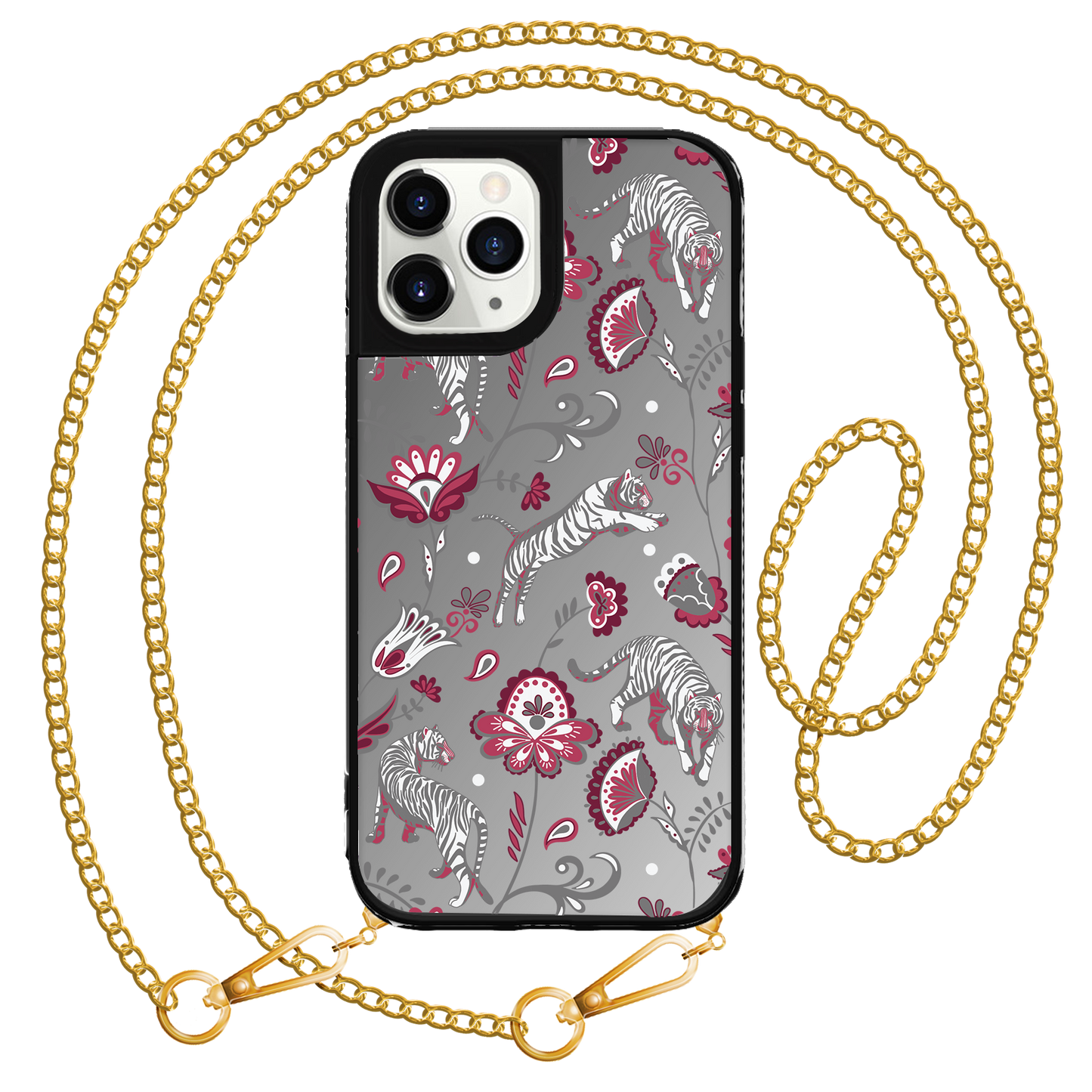 iPhone Mirror Grip Case - Tiger & Floral 6.0