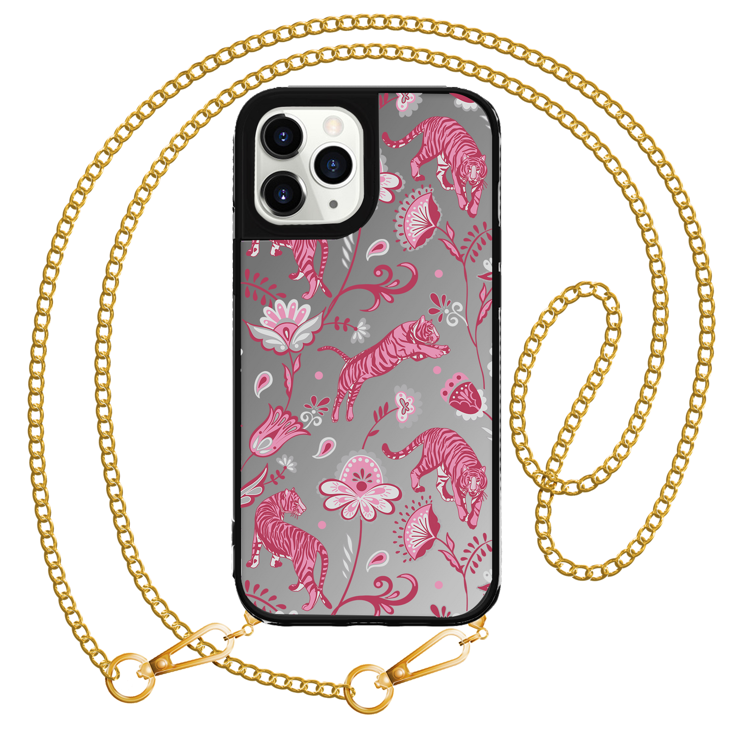 iPhone Mirror Grip Case - Tiger & Floral 7.0