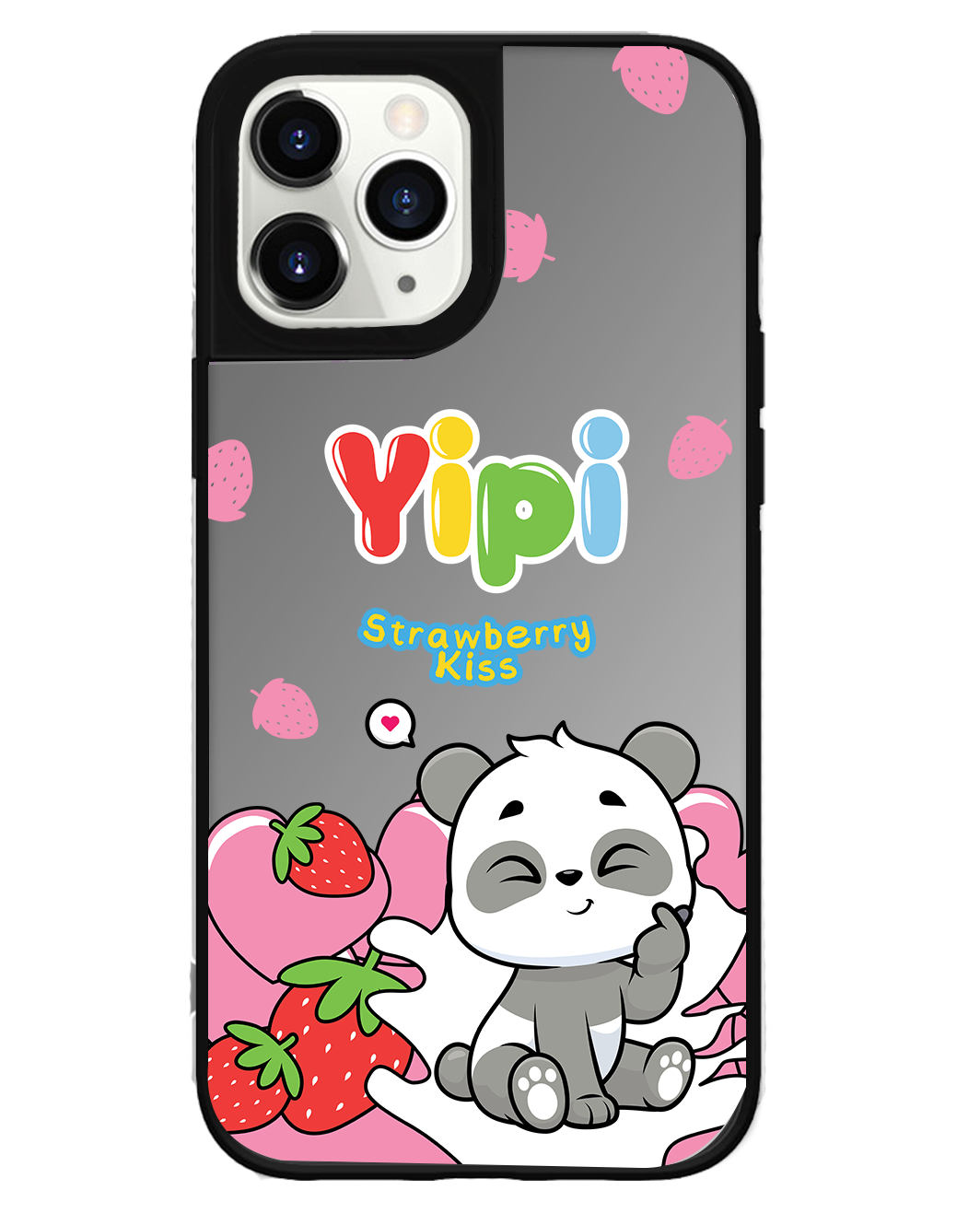 iPhone Mirror Grip Case - Yipi Strawberry Kiss