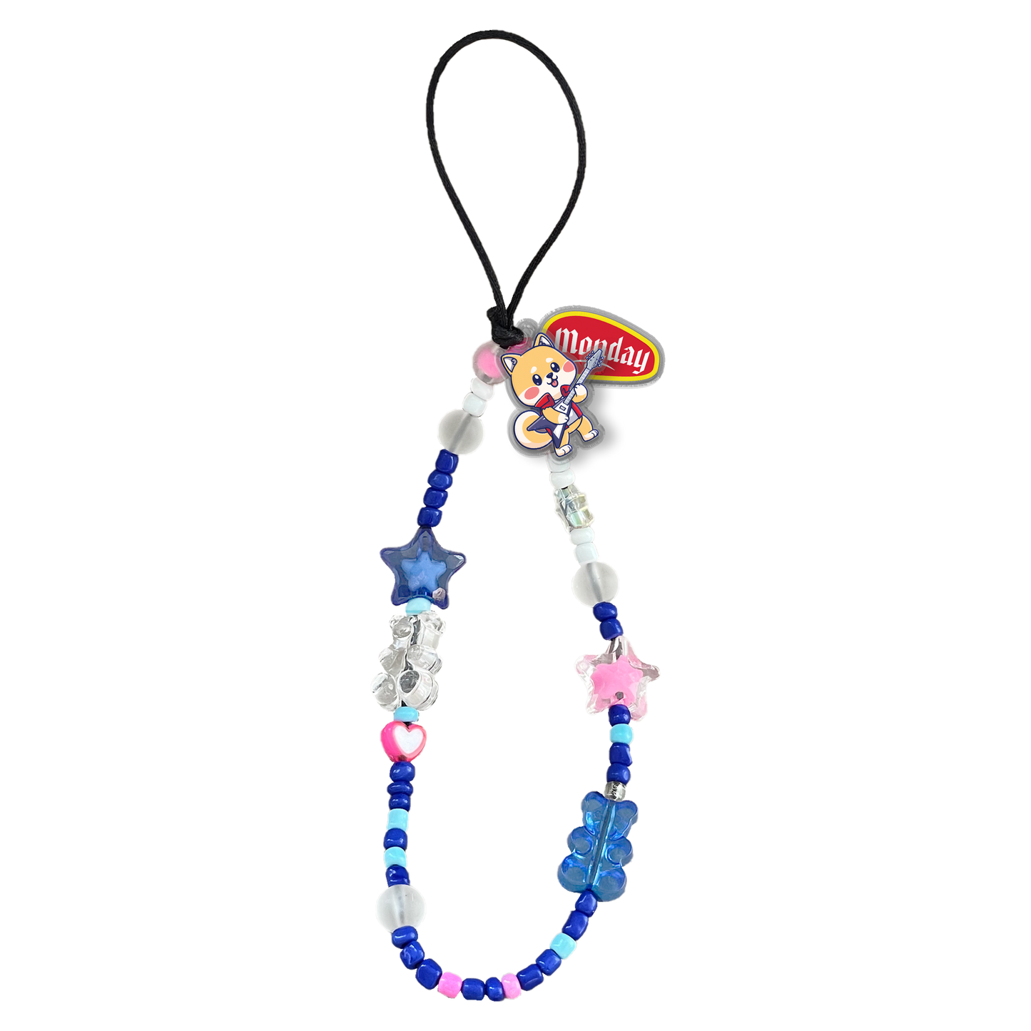 Beaded Strap with Acrylic Charm  - Monday