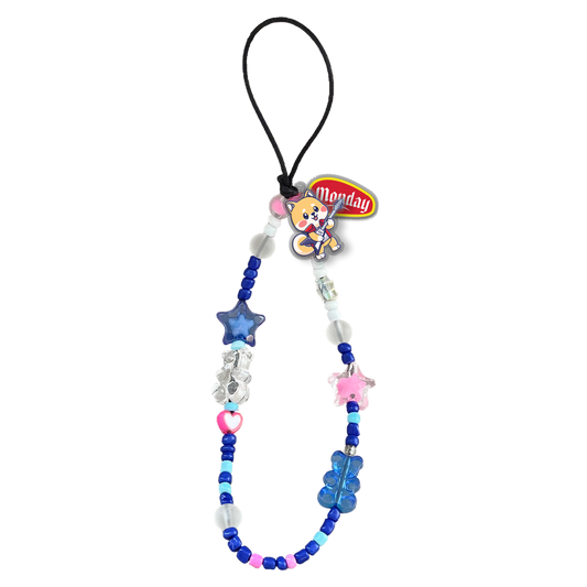 Beaded Strap with Acrylic Charm  - Monday