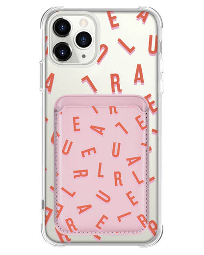 iPhone Magnetic Wallet Case - CUSTOM MONOGRAM 1.0 Coral