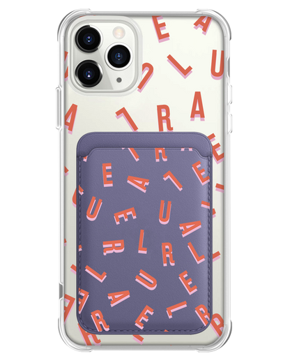 iPhone Magnetic Wallet Case - CUSTOM MONOGRAM 1.0 Coral