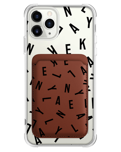 iPhone Magnetic Wallet Case - CUSTOM MONOGRAM 1.0 Noir