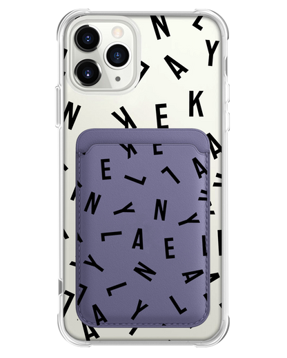 iPhone Magnetic Wallet Case - CUSTOM MONOGRAM 1.0 Noir