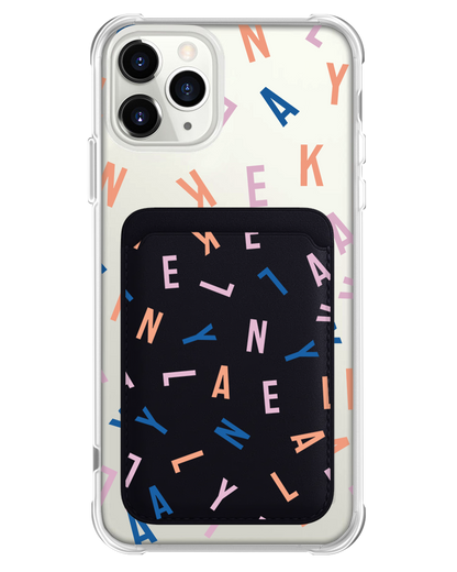 iPhone Magnetic Wallet Case - CUSTOM MONOGRAM 1.0 Rainbow