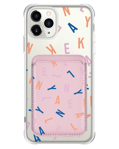 iPhone Magnetic Wallet Case - CUSTOM MONOGRAM 1.0 Rainbow