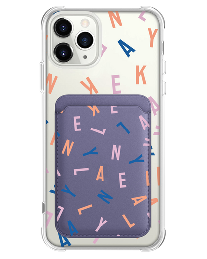 iPhone Magnetic Wallet Case - CUSTOM MONOGRAM 1.0 Rainbow