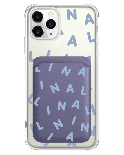 iPhone Magnetic Wallet Case - CUSTOM MONOGRAM 2.0 Blue