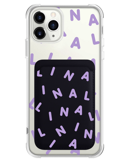 iPhone Magnetic Wallet Case - CUSTOM MONOGRAM 2.0 Lilac