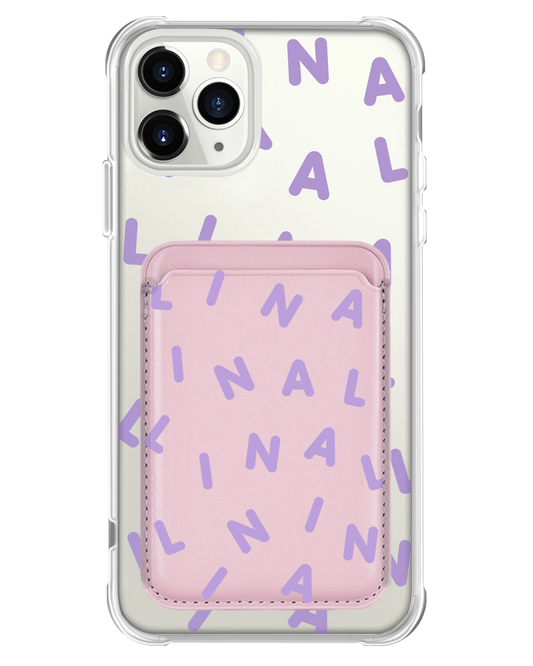 iPhone Magnetic Wallet Case - Custom Monogram 2.0 Lilac