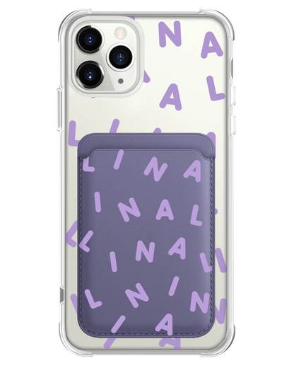 iPhone Magnetic Wallet Case - CUSTOM MONOGRAM 2.0 Lilac
