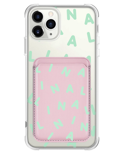 iPhone Magnetic Wallet Case - CUSTOM MONOGRAM 2.0 Tosca