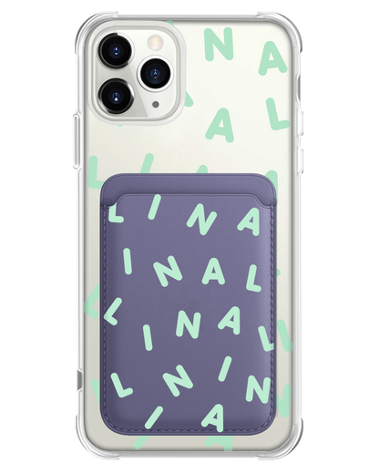 iPhone Magnetic Wallet Case - CUSTOM MONOGRAM 2.0 Tosca