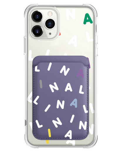 iPhone Magnetic Wallet Case - CUSTOM MONOGRAM 2.0 White