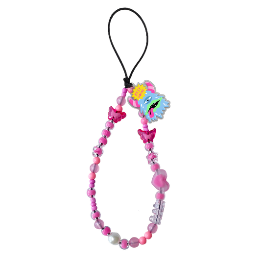 Beaded Strap with Acrylic Charm  - Monster Say Keep Going