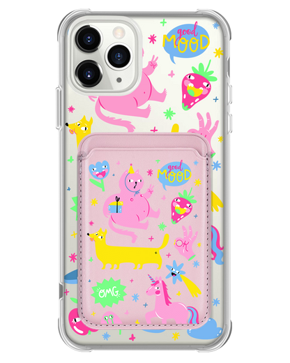 iPhone Magnetic Wallet Case - Monster Say Good Mood