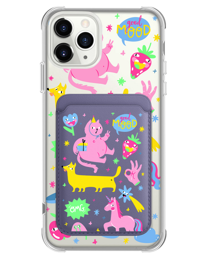 iPhone Magnetic Wallet Case - Monster Say Good Mood
