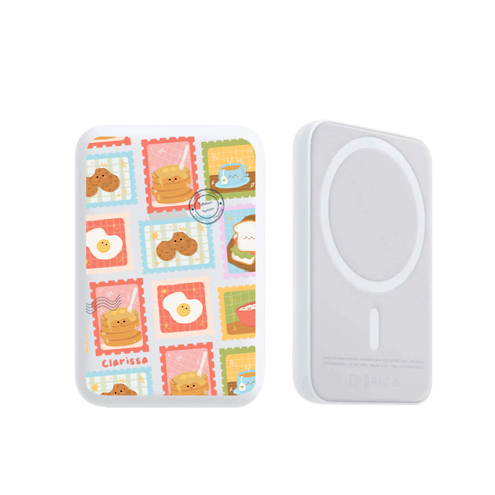 Magnetic Wireless Powerbank - Breakfast Menu Stamps