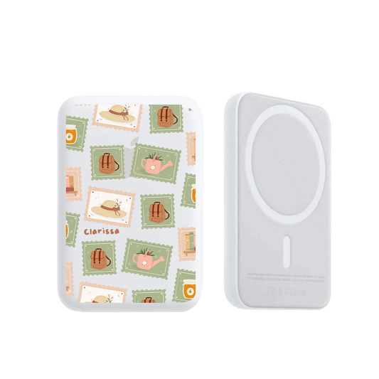 Magnetic Wireless Powerbank - Cottagecore Stamp