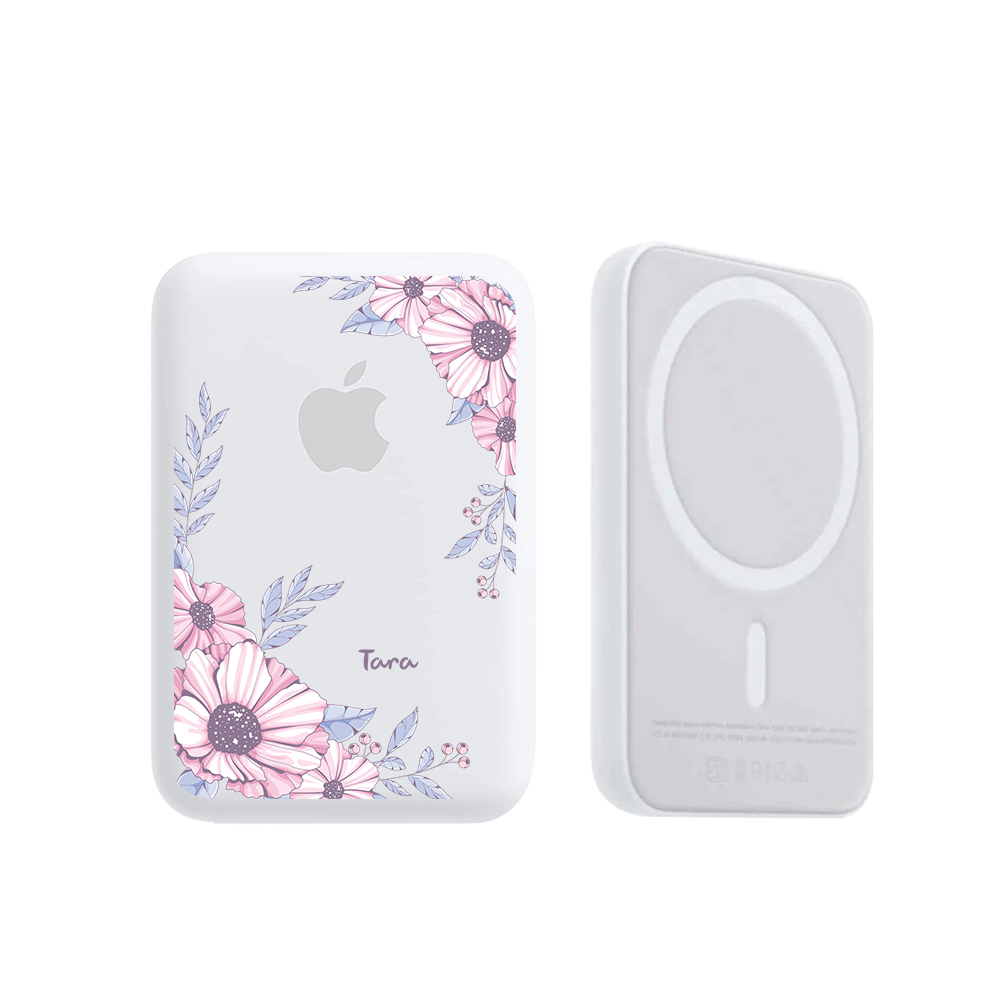 Magnetic Wireless Powerbank - Pink Blossom