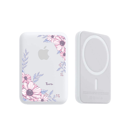 Magnetic Wireless Powerbank - Pink Blossom