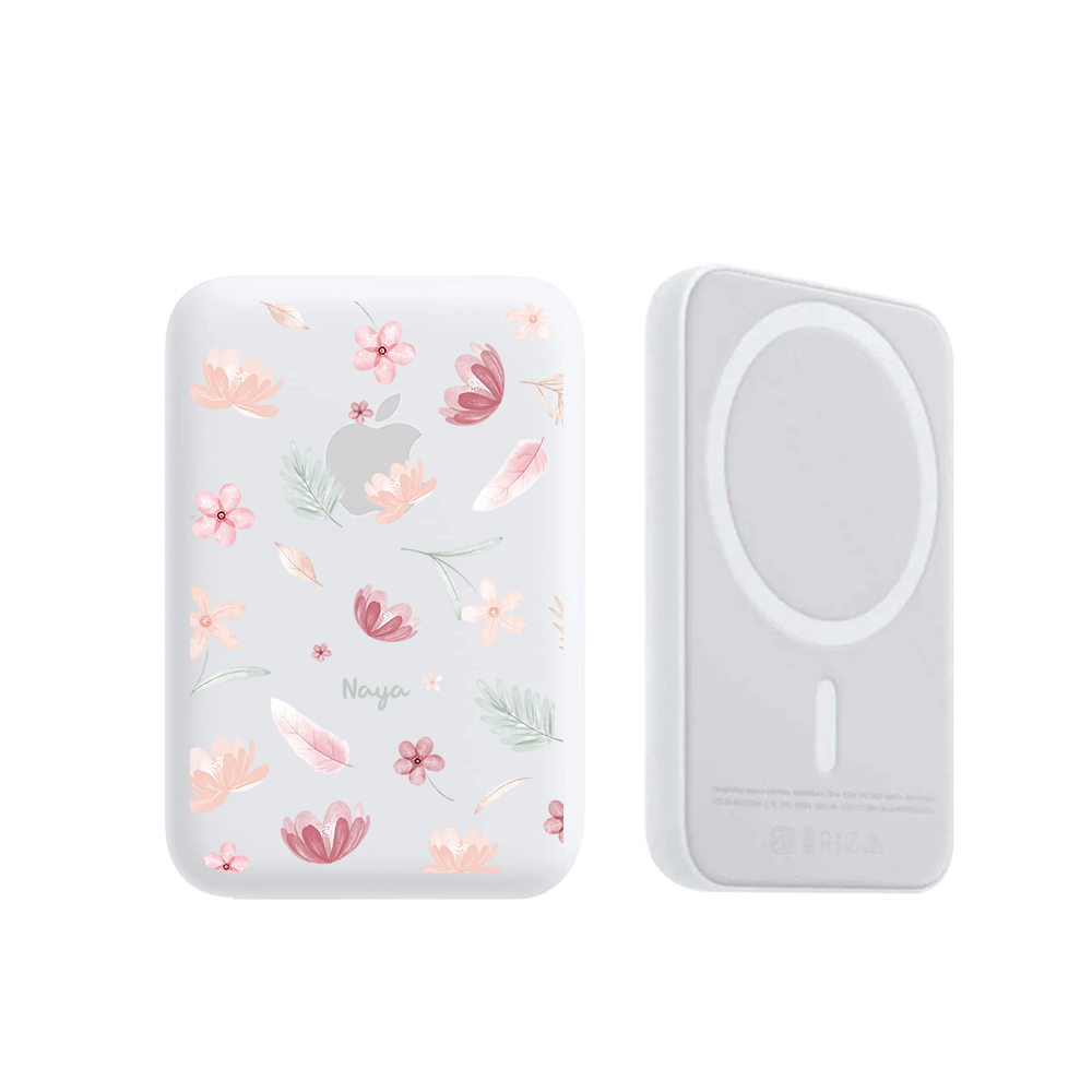 Magnetic Wireless Powerbank - Wild Flower