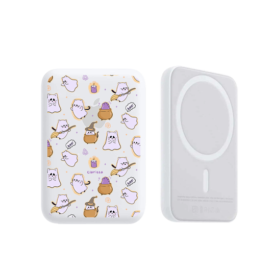 Magnetic Wireless Powerbank - Spooky Cat