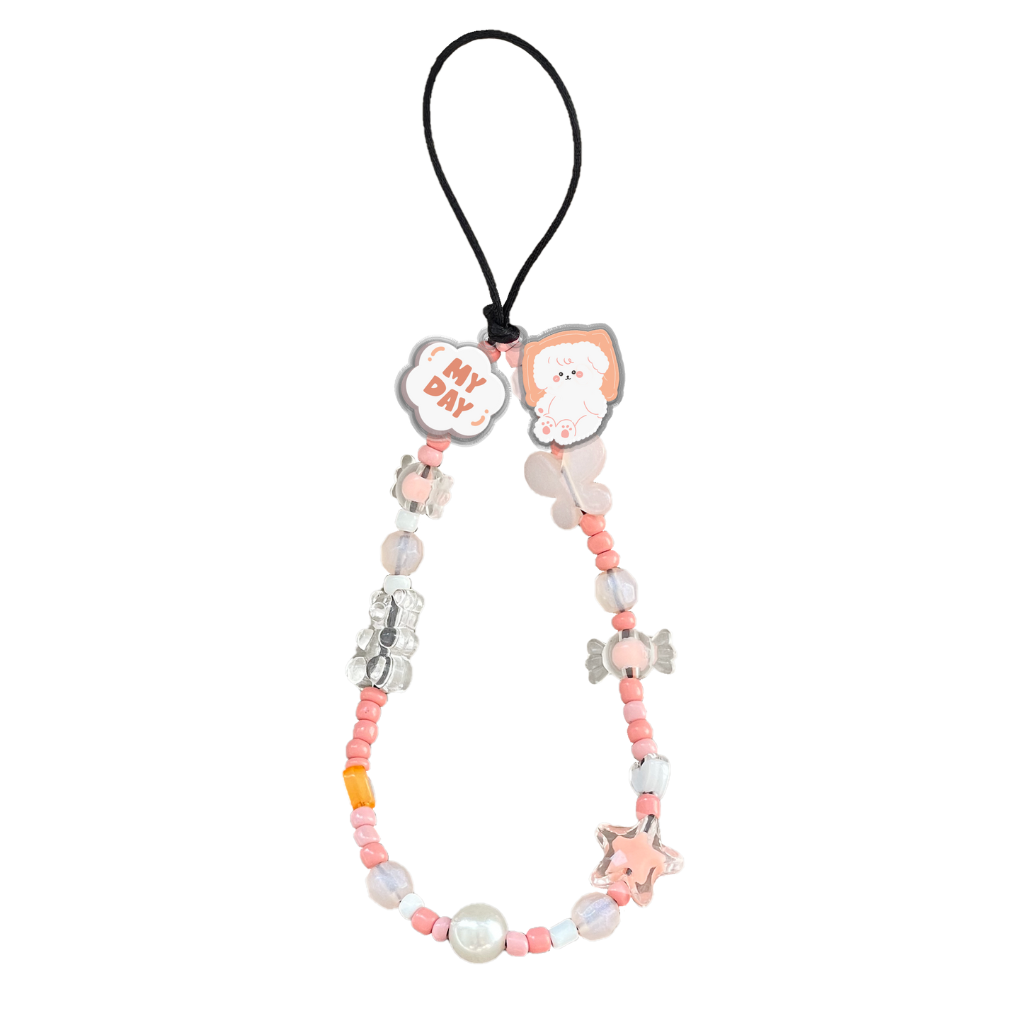 Beaded Strap with Acrylic Charm  - New Normal