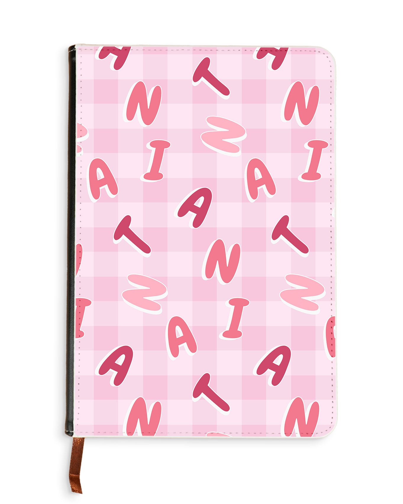 Leather Bookpaper Notebook - CUSTOM MONOGRAM 3.0 Checkered 1.0