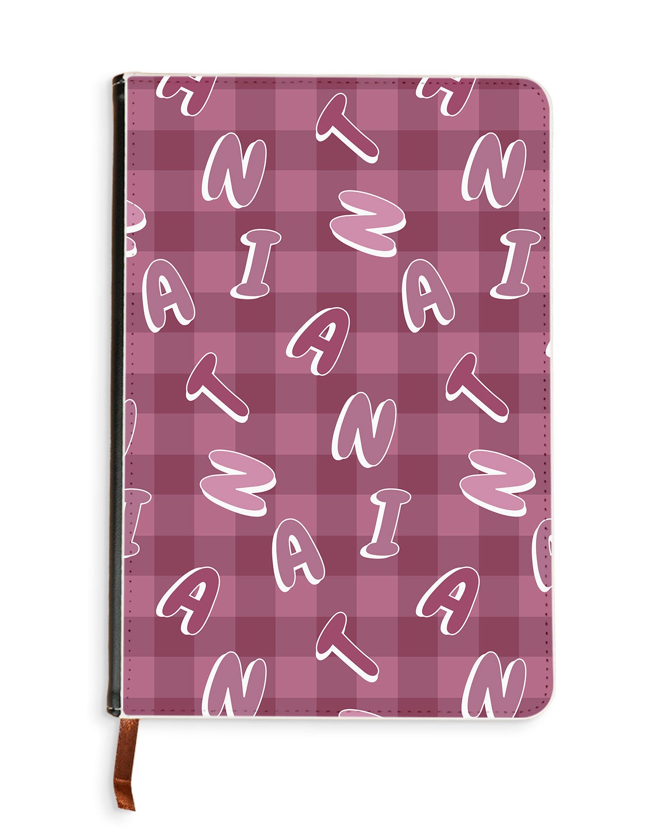 Leather Bookpaper Notebook - CUSTOM MONOGRAM 3.0 Checkered 2.0