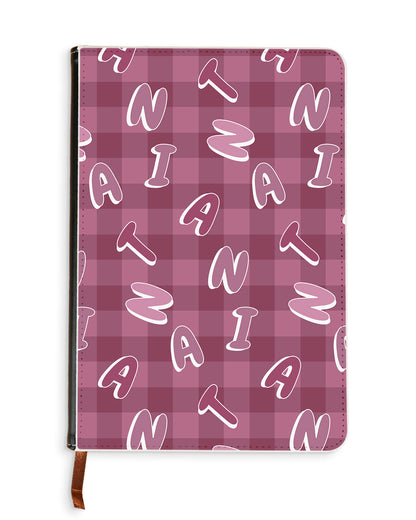 Leather Bookpaper Notebook - CUSTOM MONOGRAM 3.0 Checkered 2.0