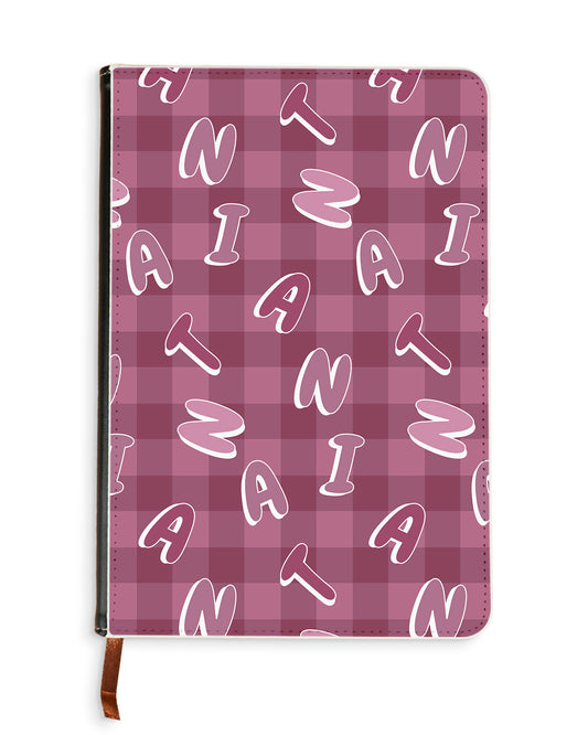 Leather Bookpaper Notebook - CUSTOM MONOGRAM 3.0 Checkered 2.0