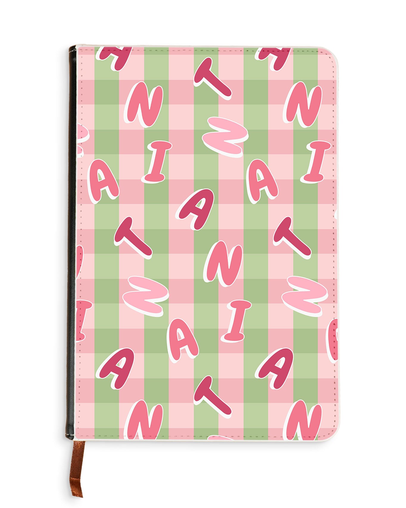 Leather Bookpaper Notebook - CUSTOM MONOGRAM 3.0 Checkered 4.0