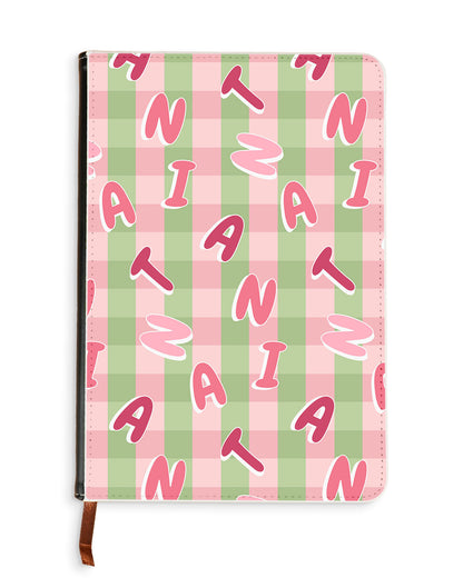 Leather Bookpaper Notebook - CUSTOM MONOGRAM 3.0 Checkered 4.0