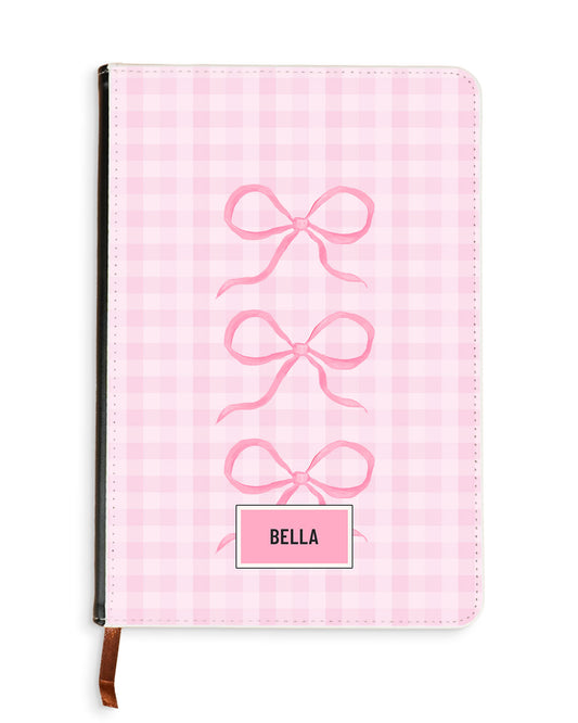 Leather Bookpaper Notebook - Coquette Triple Bow