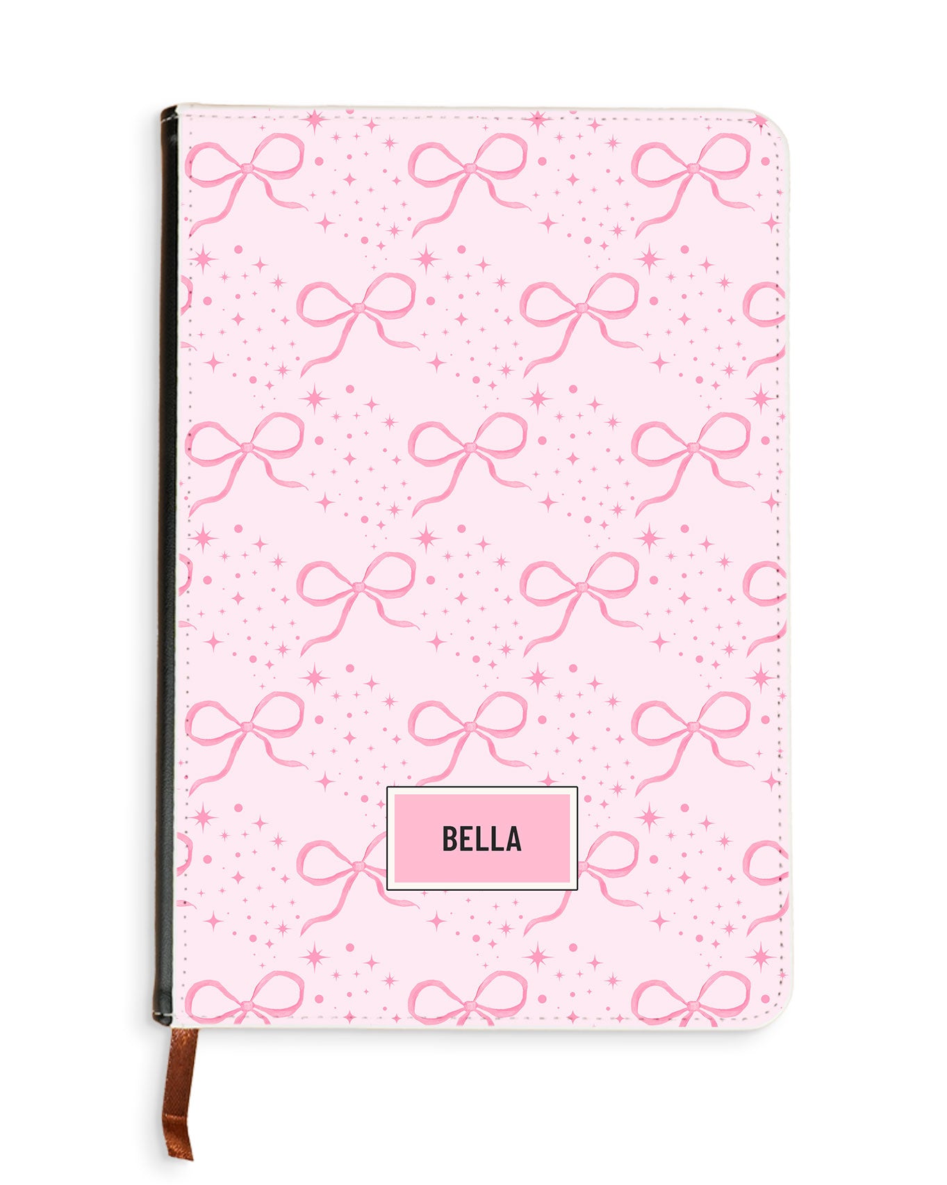 Leather Bookpaper Notebook - Coquette Glittery Bow