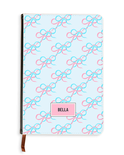 Leather Bookpaper Notebook - Coquette Overlap Bow