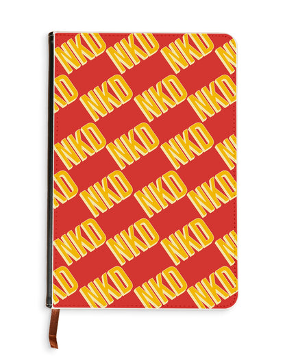 Leather Bookpaper Notebook - CUSTOM MONOGRAM 3.0 Diagonal Initial 1.0