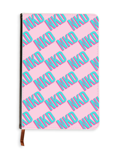 Leather Bookpaper Notebook - CUSTOM MONOGRAM 3.0 Diagonal Initial 4.0