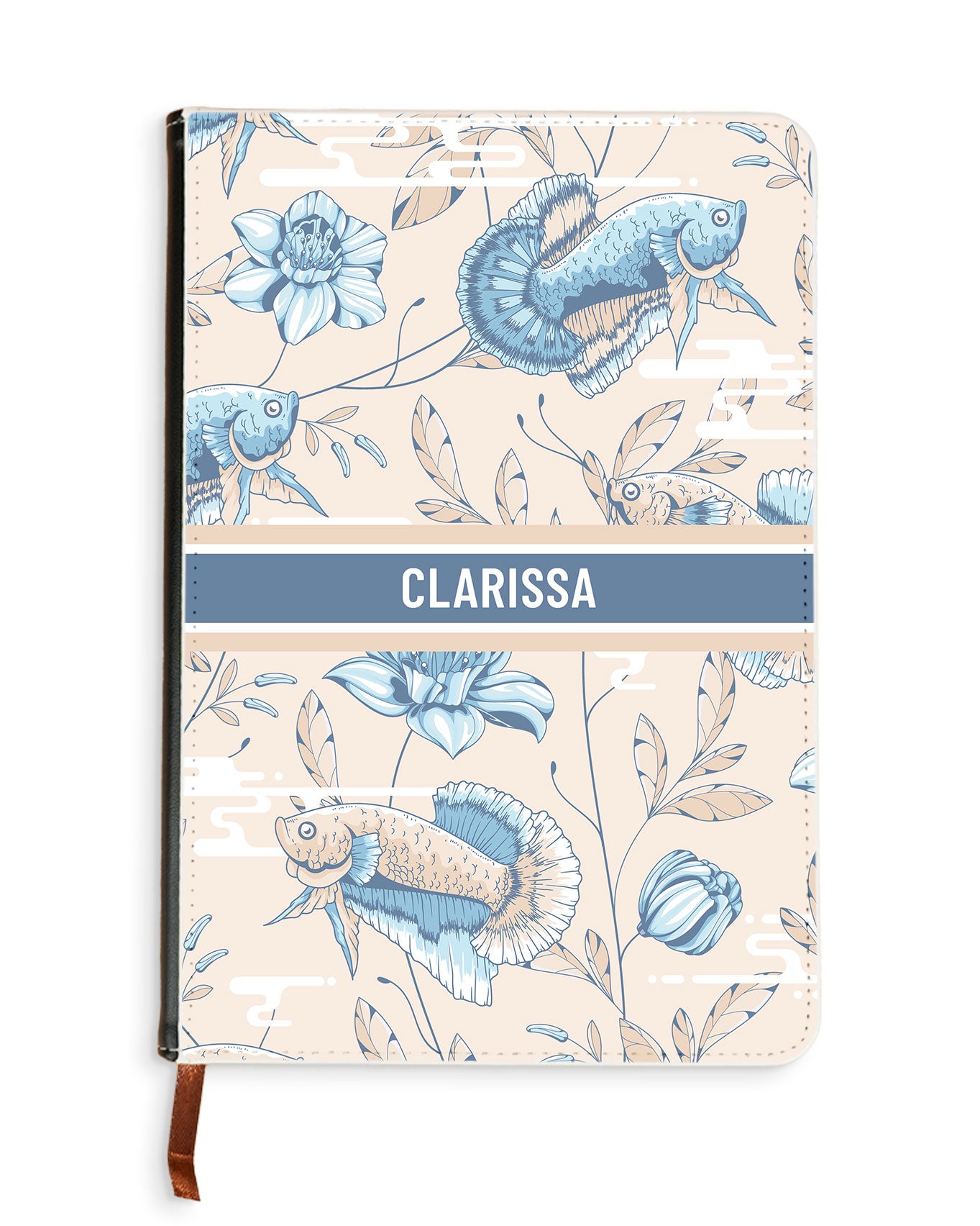 Leather Bookpaper Notebook - Fish & Floral 4.0