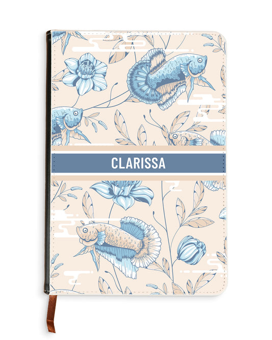 Leather Bookpaper Notebook - Fish & Floral 4.0
