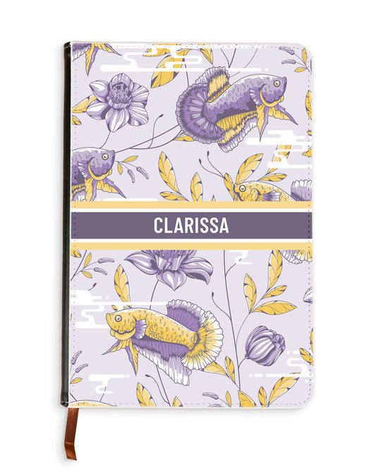 Leather Bookpaper Notebook - Fish & Floral 5.0
