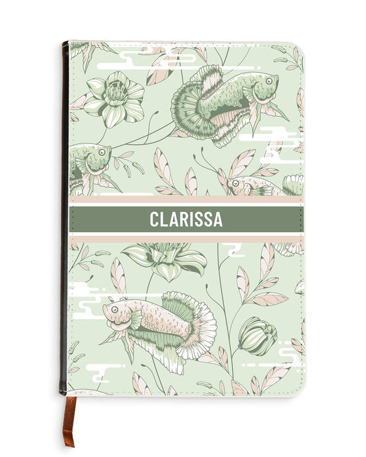 Leather Bookpaper Notebook - Fish & Floral 6.0