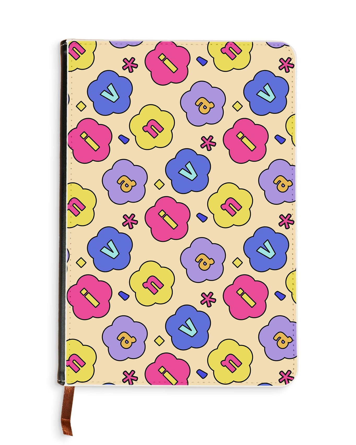 Leather Bookpaper Notebook - CUSTOM MONOGRAM 3.0 Flower Petals 2.0