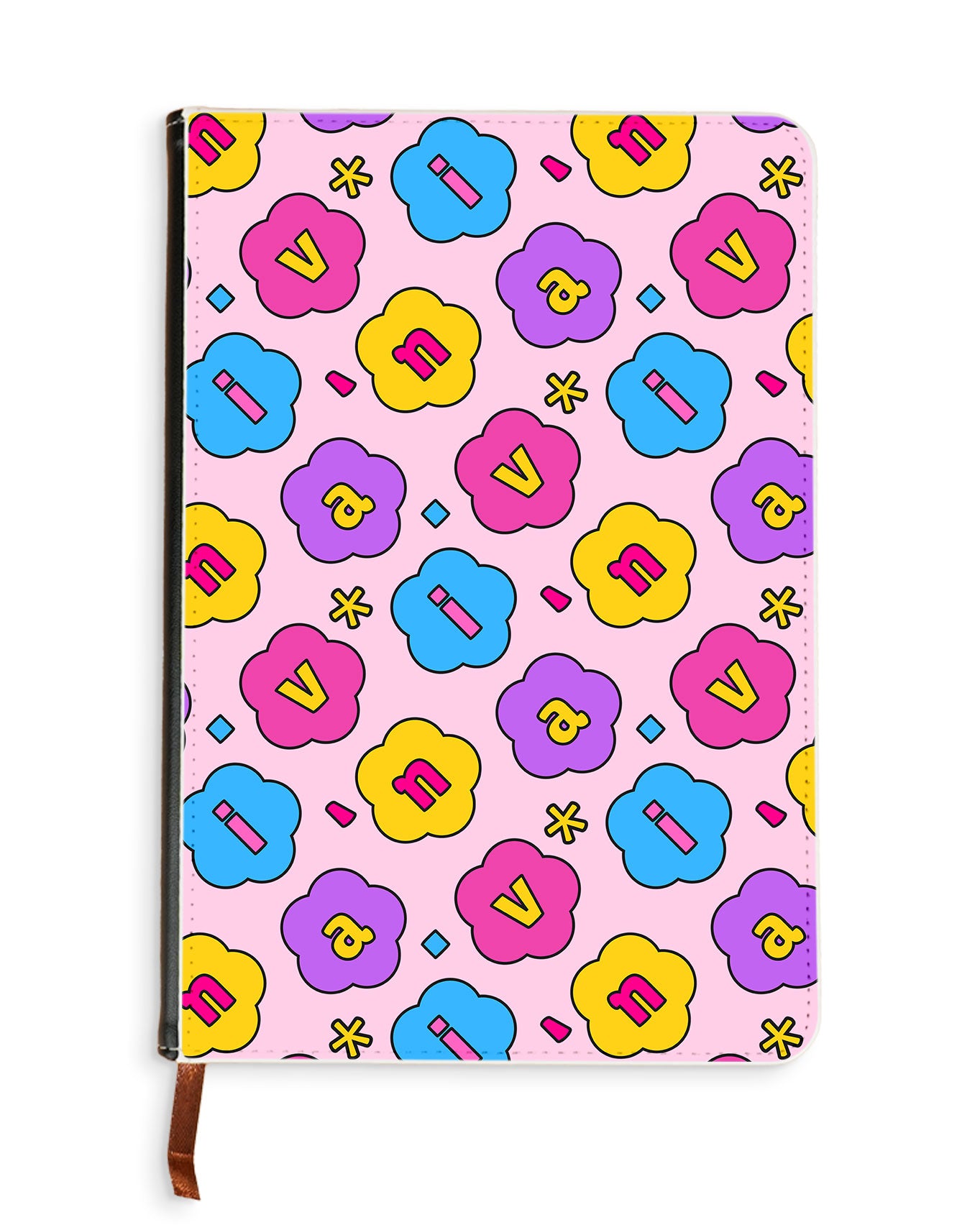 Leather Bookpaper Notebook - CUSTOM MONOGRAM 3.0 Flower Petals 4.0