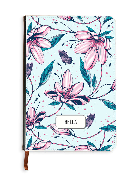 Leather Bookpaper Notebook - Pink Tulip