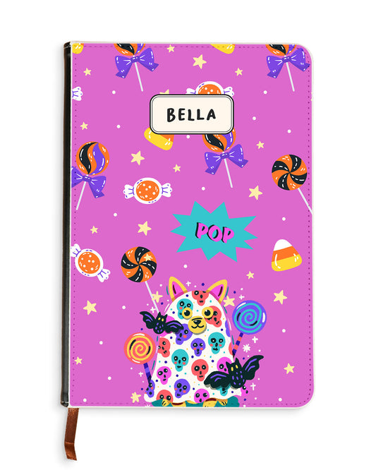 Leather Bookpaper Notebook - Puppy Monster